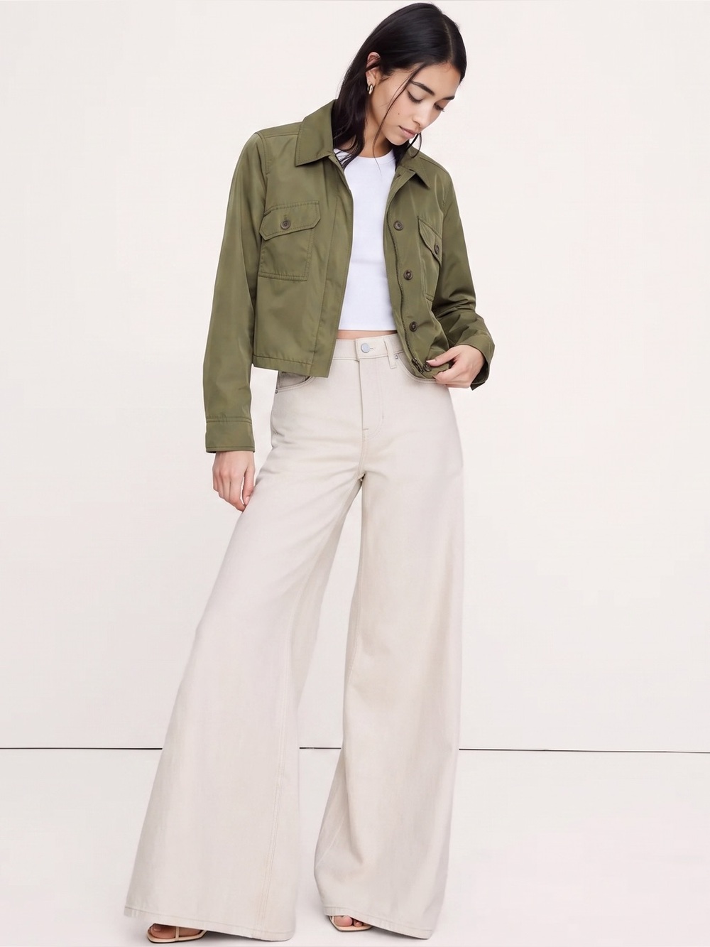 Banana Republic Women's Lightweight Collared Utility Jacket - Medium